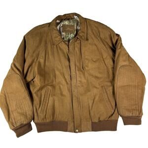 Vintage Marlboro Adventure Team Jacket Mens Large Leather Bomber Map Lined 90s